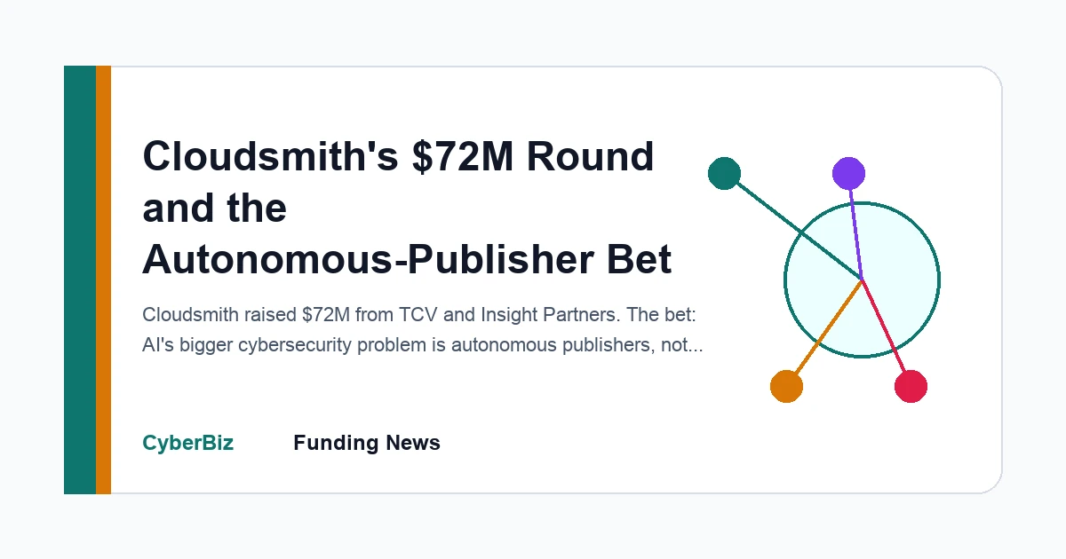 Editorial technical diagram for Cloudsmith's $72M Round and the Autonomous-Publisher Bet