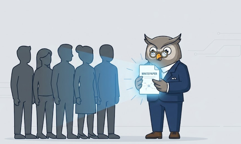 A technical buying committee receives a whitepaper from a research advisor